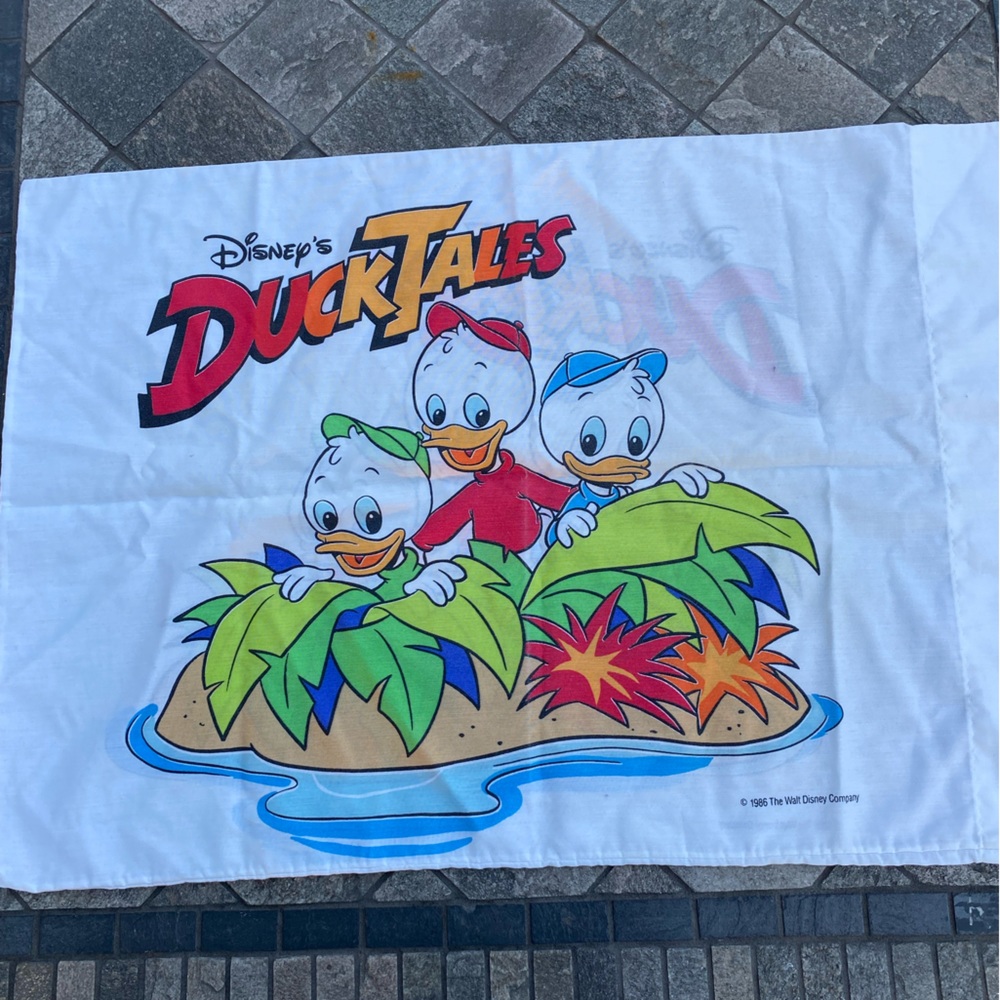 🏰🔥 Vintage 1986 Walt Disney Co. Duck Tales Standard Pillowcase Made in USA